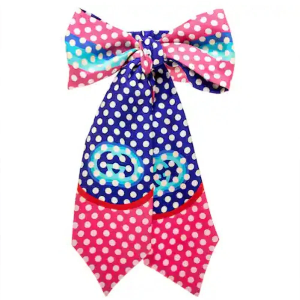 NWT GUCCI POLKA DOT PRINT SILK HEADBAND / HEADSCARF SZ/S